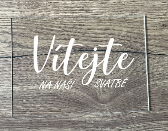 Uvítací tabule s plexiskla čirá