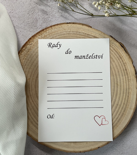 Kartičky Rady do manželství – dvojsrdce