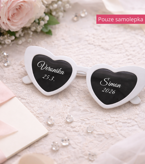 Samolepky na sluneční brýle se jmény a datem