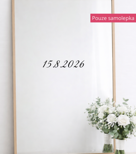 Samolepka na uvítací tabuli-datum svatby