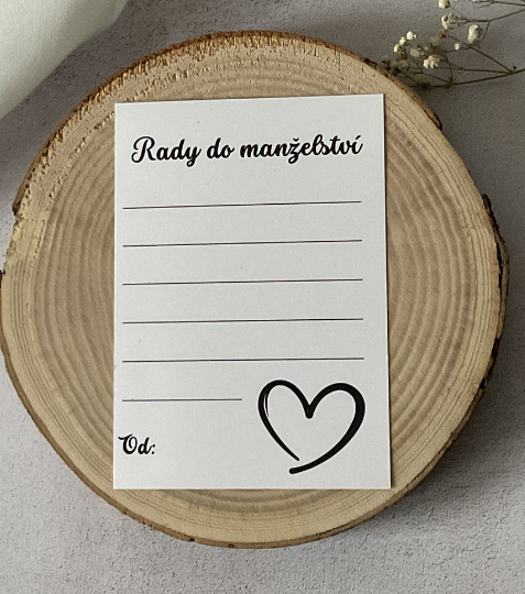Kartičky rady do manželství - srdce