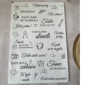 Papírové svatební samolepky do fotoalba – Takhle jsme slavili