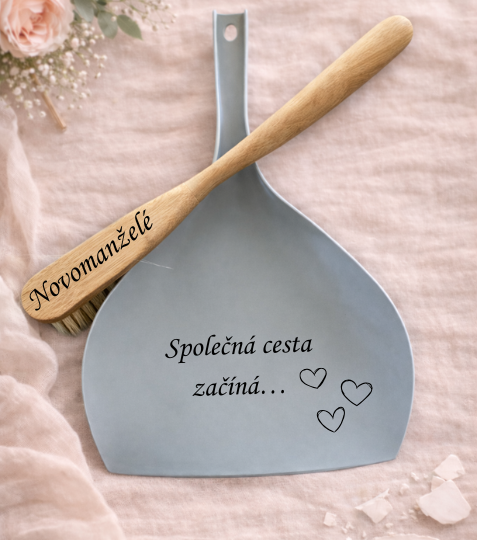 Smetáček a lopatka na svatbu Novomanželé