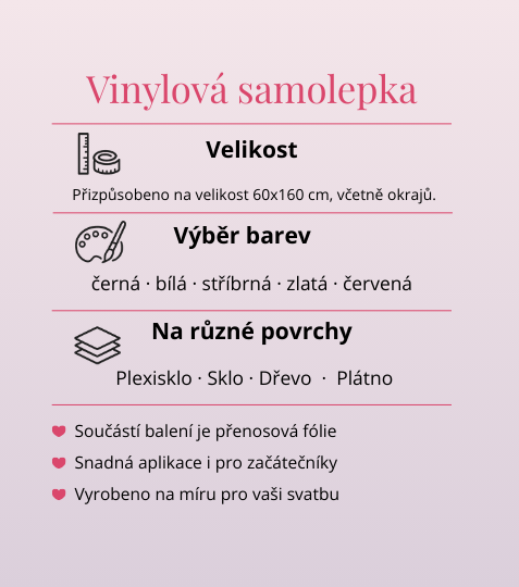 Samolepka na svatební zrcadlo 60x160 cm VYPADÁŠ FAKT BOŽSKY