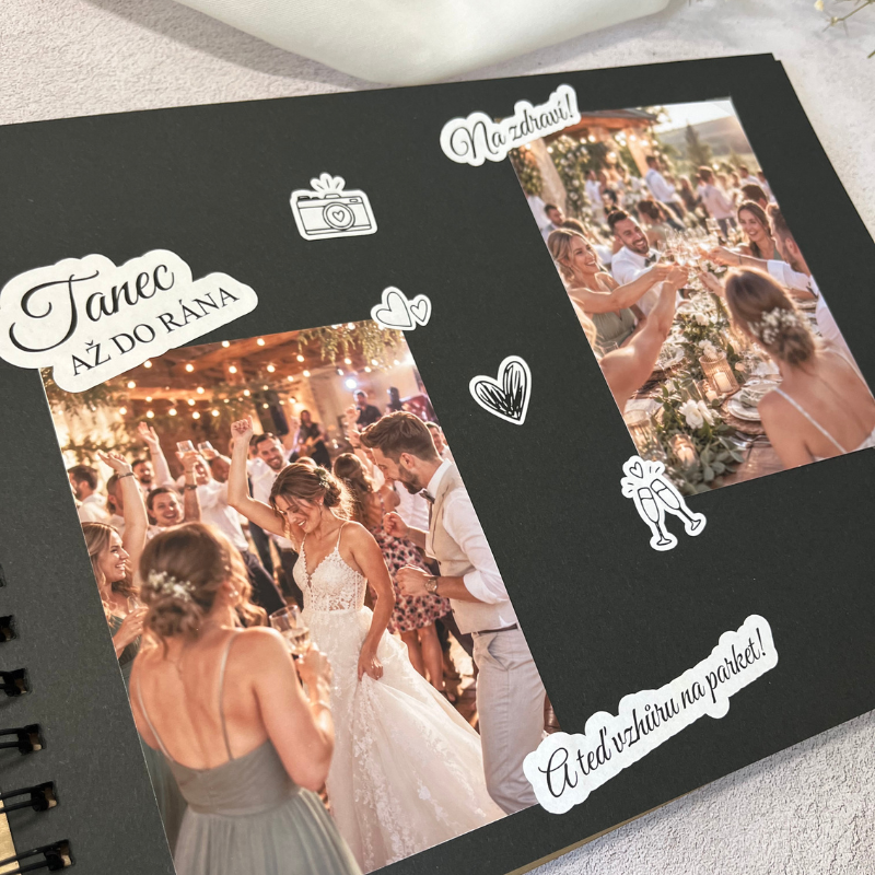 Papírové svatební samolepky do fotoalba – Takhle jsme slavili