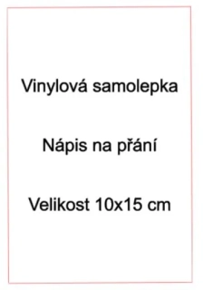 Vinylová samolepka na přání 10x15cm